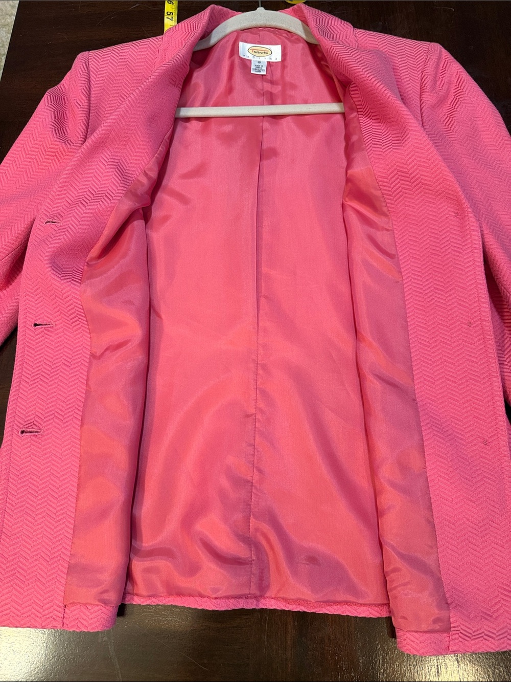 Talbots Pink Chevron Tailored Silk blend Blazer size 10 - Picture 5 of 5